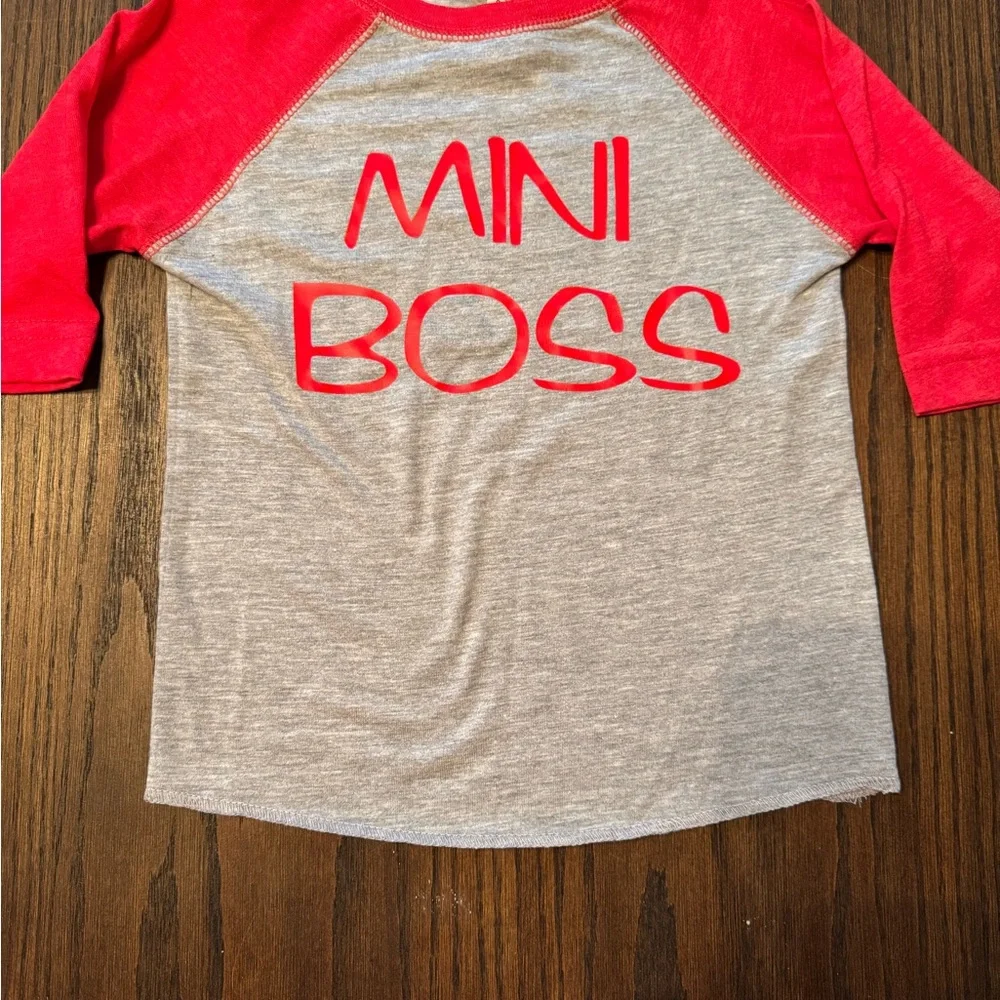 Rabbit Skins Red and Gray Mini Boss Long Sleeve Tee - Picture 2 of 5